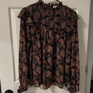 Ophelia Roe sheer peasant top, size medium